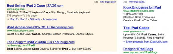 paid search ads for ipad cases