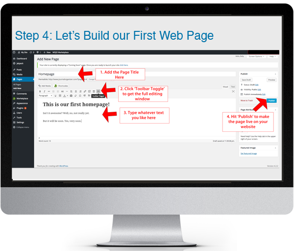 Steps on Building WordPress pages