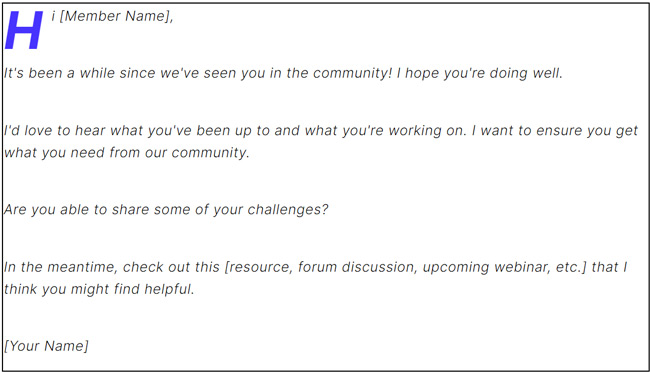 community engagement email template