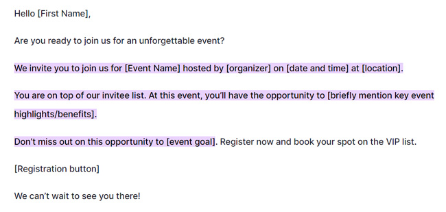 event invitation email template