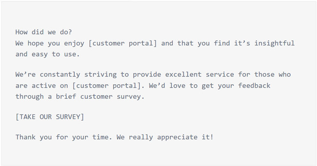 service feedback email template