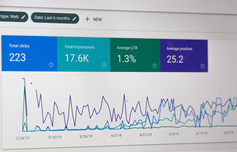 data reports on computer screen