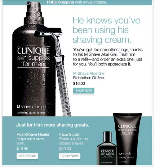 Clinique's refill email example